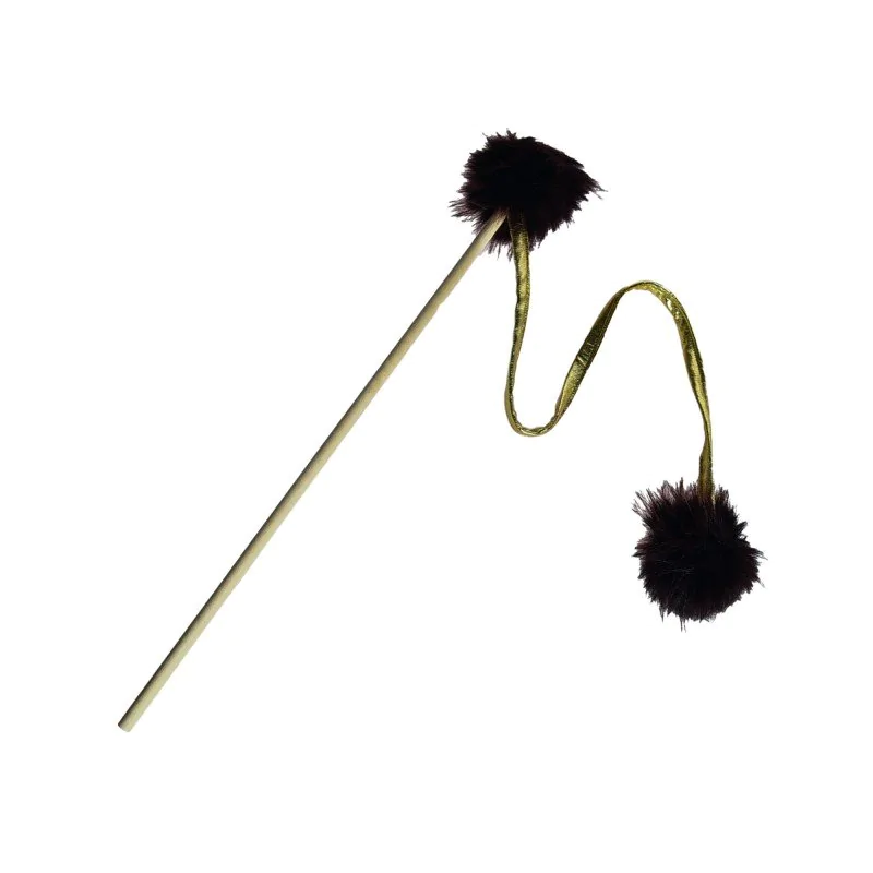 Wędka dla kota z dwoma pomponami