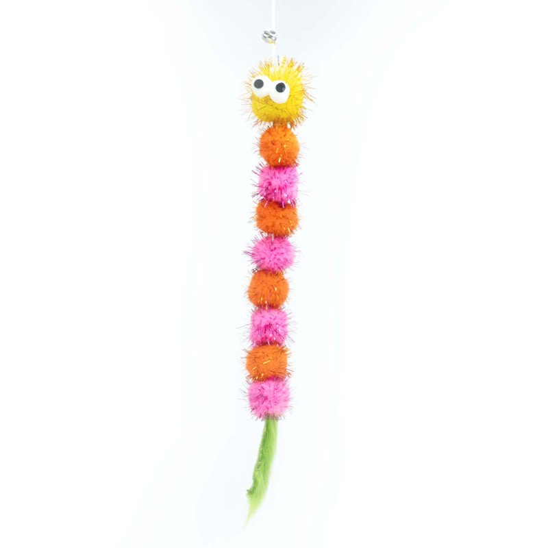 Wędka dla kota z gąsienicą