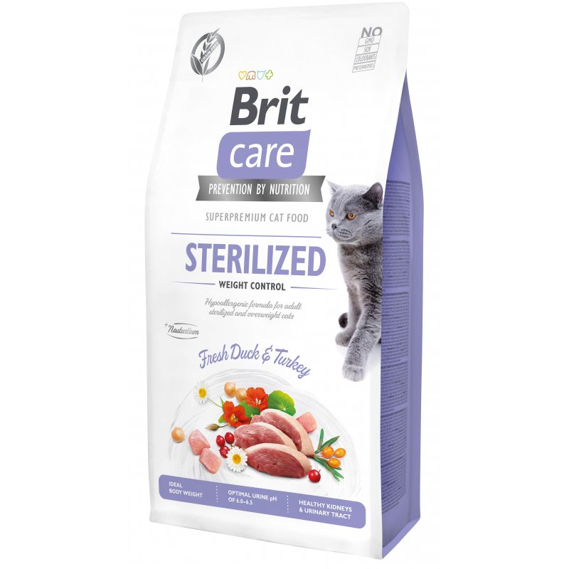 Brit Care Cat Grain-Free Sterilized Weight Control Kaczka i indyk 7 kg