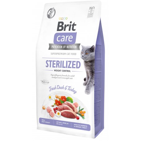 Brit Care Cat Grain-Free Sterilized Weight Control Kaczka i indyk 7 kg