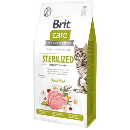 Brit Care Cat Grain-Free Sterilized Immunity Wieprzowina 7 kg