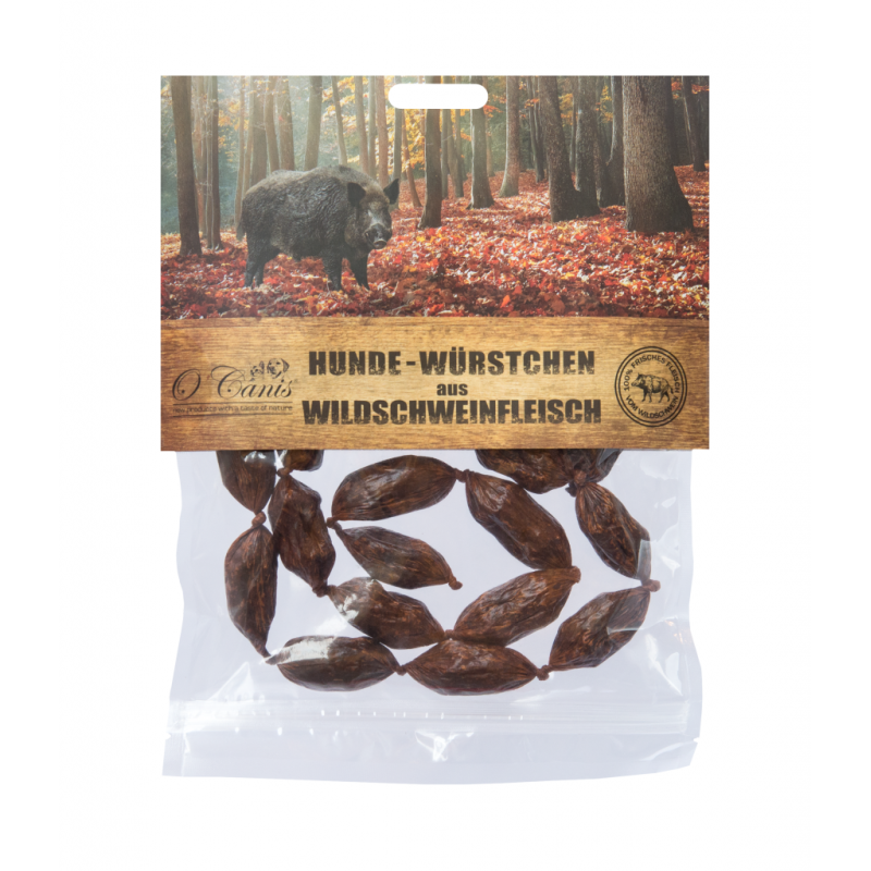 O'Canis Mini kiełbaski dla psa z dzika, 100 g