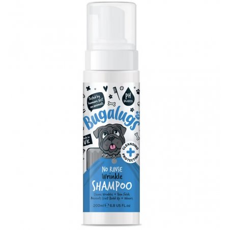 Bugalugs Wrinkle No Rinse Shampoo 200ml - szampon z chlorheksydyną do fałdów skórnych psa i kota, bez spłukiwania