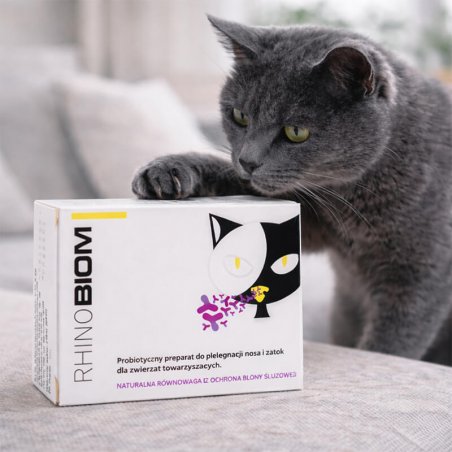 RHINOBIOM 10 kaps. Preparat probiotyczny do pielęgnacji nosa i zatok dla zwierząt towarzyszących-7438