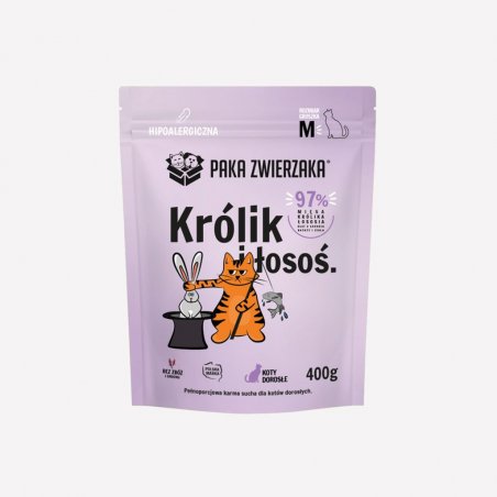 PAKA ZWIERZAKA KARMA SUCHA KOT KRÓLIK I ŁOSOŚ M 400G
