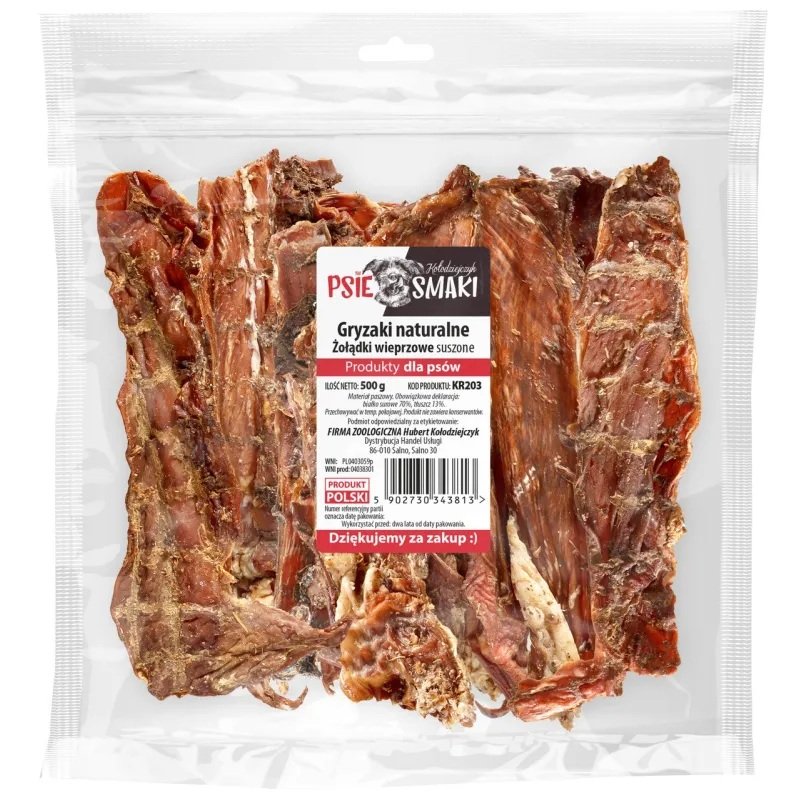PsieSmaki Żołądki Wieprzowe suszone (Paski) 500g