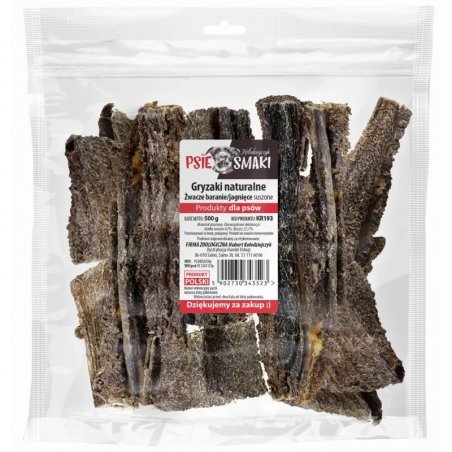 PsieSmaki Żwacze Baranie suszone 500g | 5-10cm