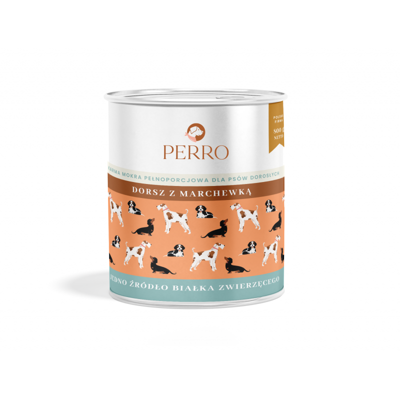 PERRO – Karma mokra Dorsz z marchewką 800 g