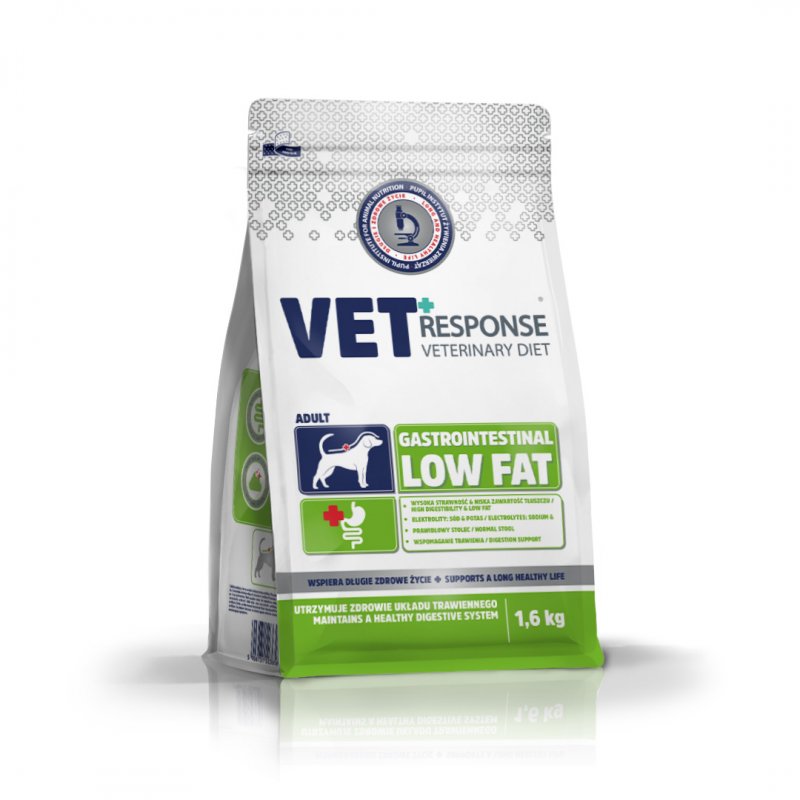 Karma sucha dla psa VET RESPONSE VETERINARY DIET GASTROINTESTINAL LOW FAT 1,6 kg