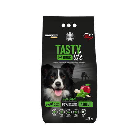 TASTY DOGS LIFE ADULT M&L WITH LAMB 12KG