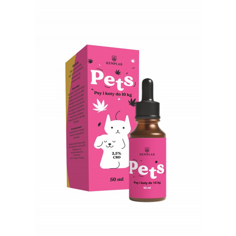 HEMPLAB PETS 2,5% OLEJ KONOPNY CBD dla psów i kotów 50 ml