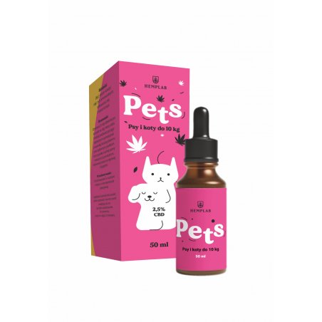 HEMPLAB PETS 2,5% OLEJ KONOPNY CBD dla psów i kotów 50 ml