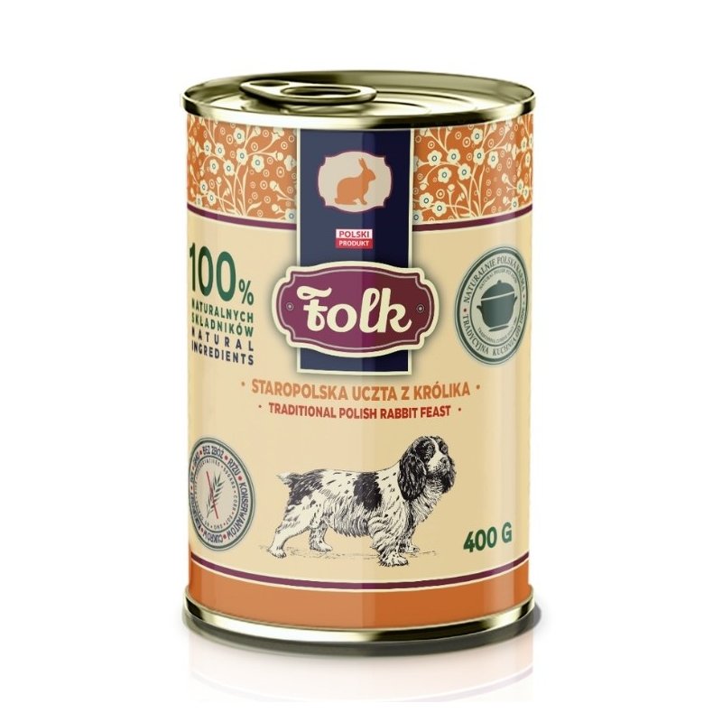 Karma mokra dla psa FOLK Staropolska uczta z królika 400 g