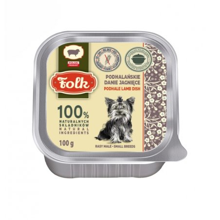 Karma mokra dla psa FOLK Mini Podhalańskie danie jagnięce szalka 100 g