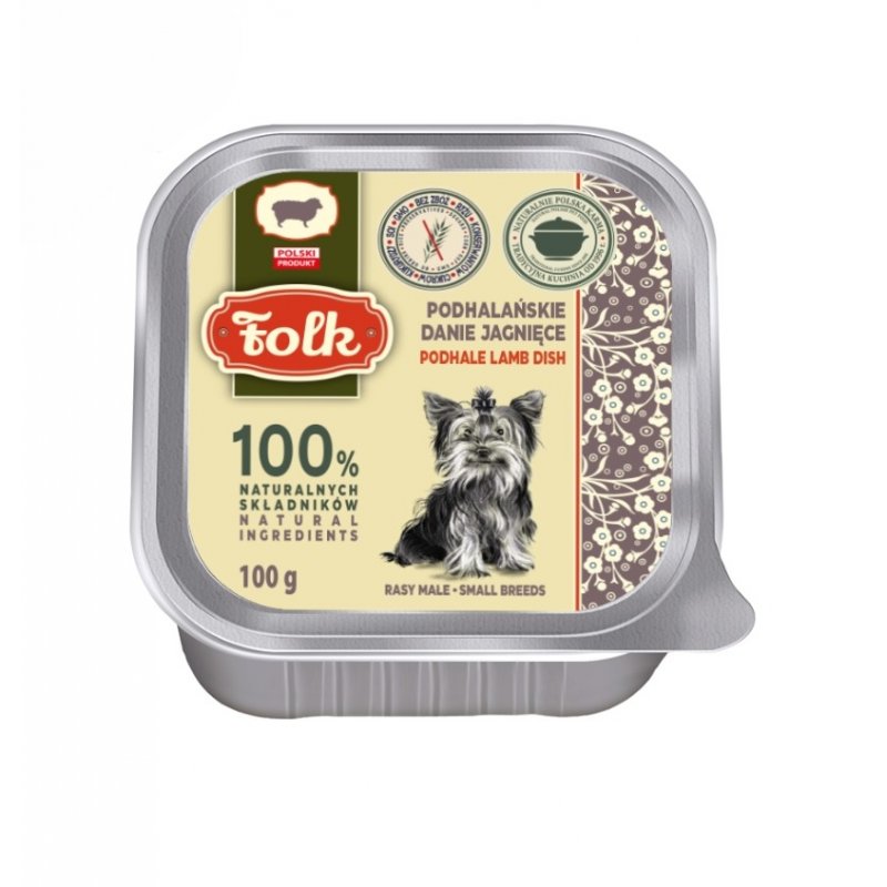 Karma mokra dla psa FOLK Mini Podhalańskie danie jagnięce szalka 100 g