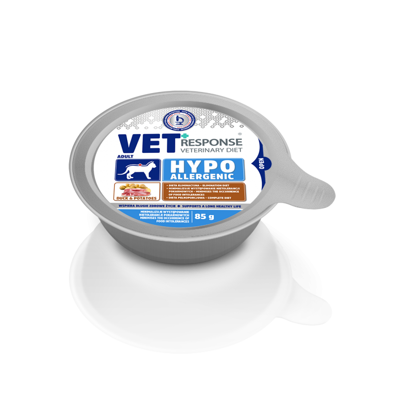 VET RESPONSE HYPOALLERGENIC weterynaryjna karma mokra dla kota kaczka 85g