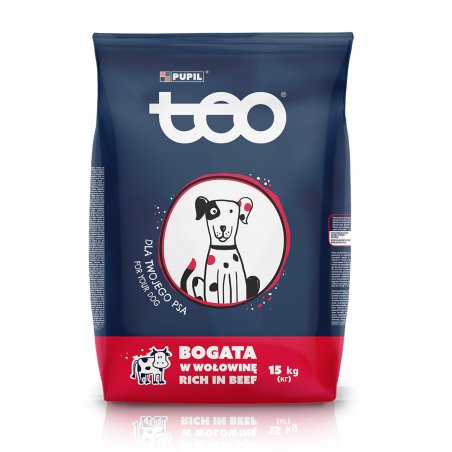 Karma sucha dla psa TEO bogata w wołowinę 15 kg
