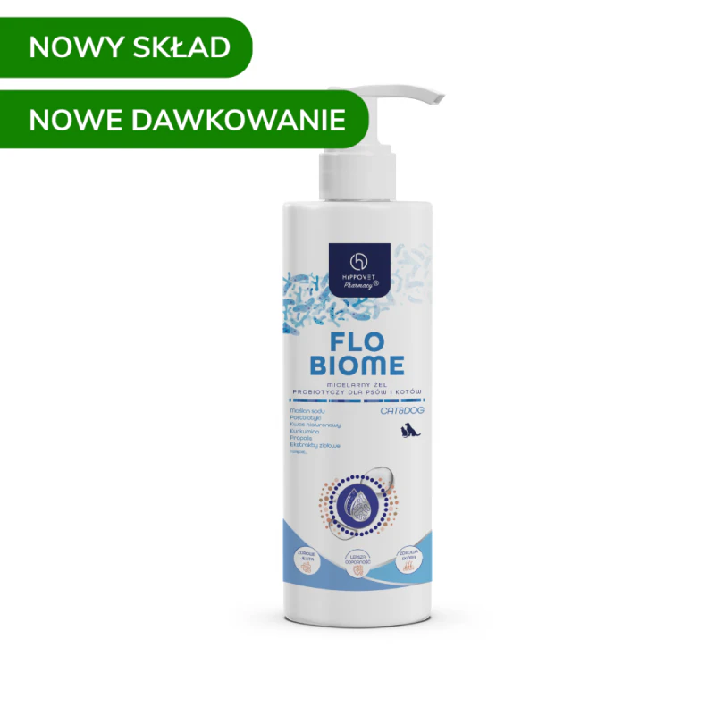 Hippovet Pharmacy FloBiome Cat&Dog – emulsja probiotyczna wspierająca zdrowie jelit 250 ml