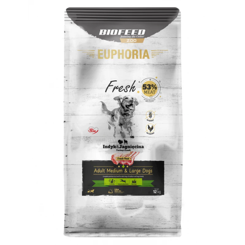 Euphoria Fresh Indyk z jagnięciną M/L 12 kg