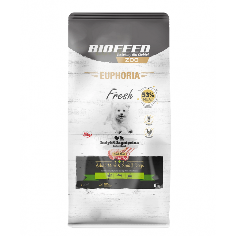 Euphoria Fresh Indyk z jagnięciną XS/S 8 kg