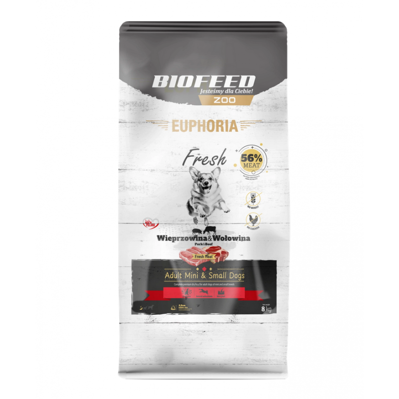 EUPHORIA Fresh z wieprzowiną i wołowiną XS/S 8 kg