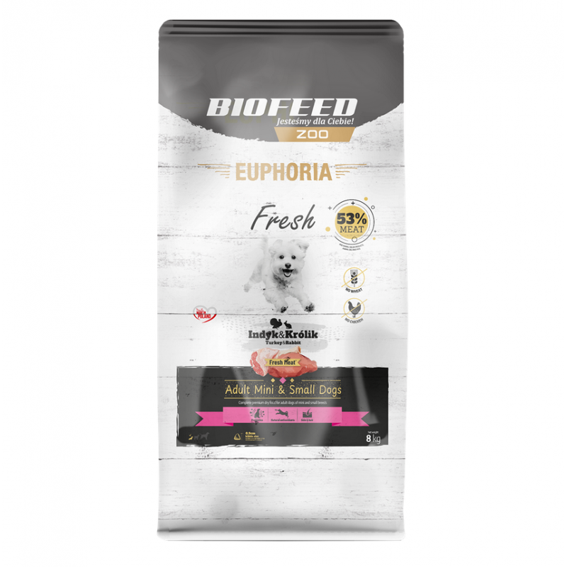 Euphoria Fresh z indykiem i królikiem XS/S 8 kg