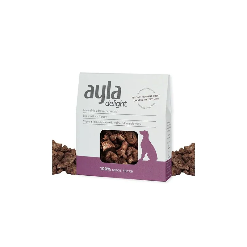 Ayla Liofilizowane przysmaki serca kacze dla psa 28g