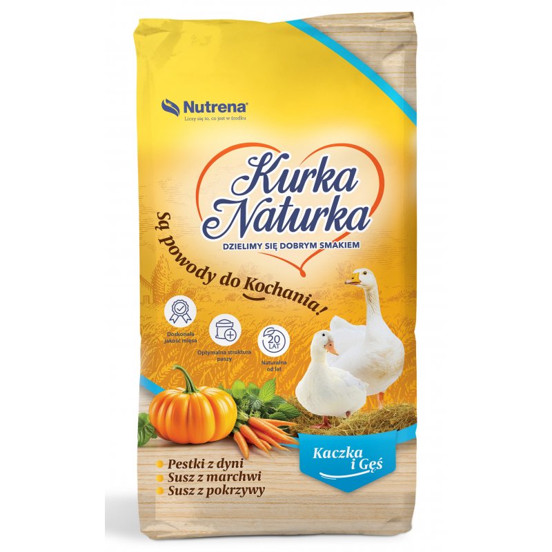 Kurka Naturka Pełnoporcjowa pasza dla kaczek i gęsi od 1 dnia do 4 tygodnia