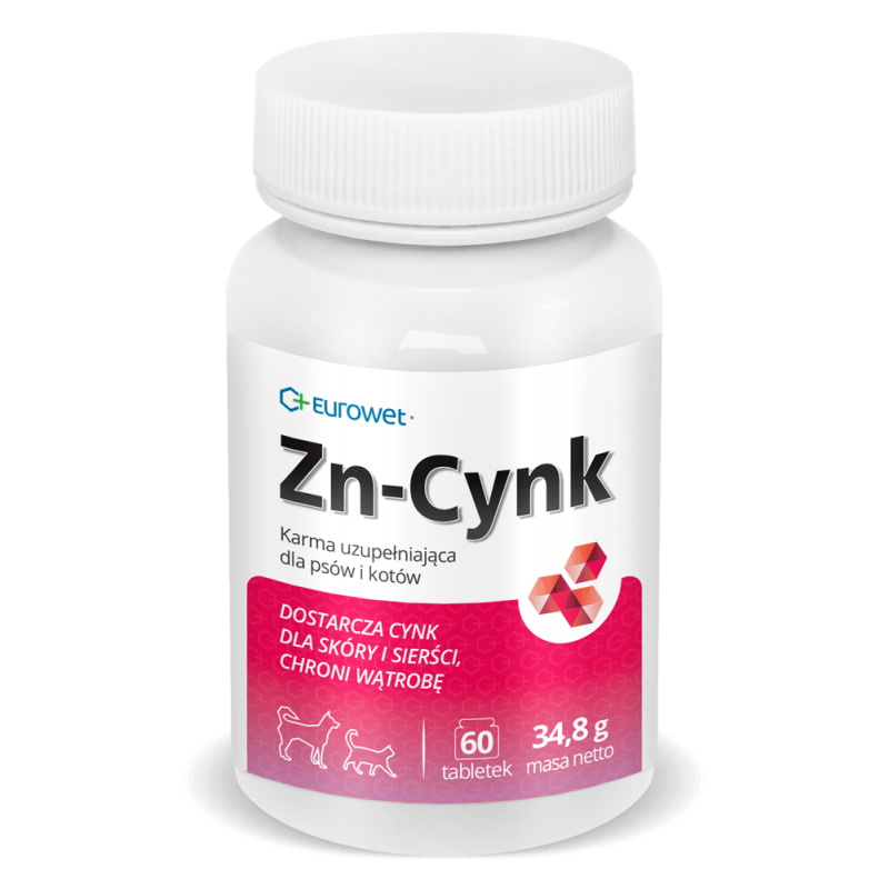 Zn-Cynk 60 tab - na skórę i sierść dla psa i kota