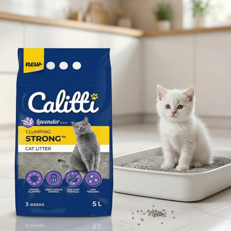 CALITTI CLUMPING STRONG LAVENDER 5 L - lawendowy żwirek bentonitowy-9208
