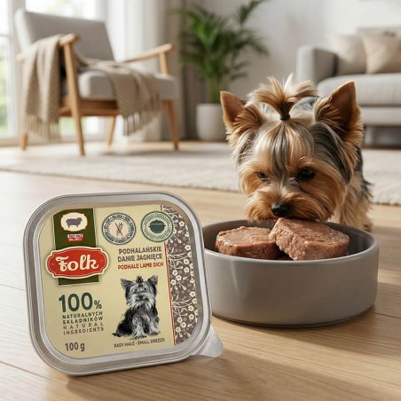 Karma mokra dla psa FOLK Mini Podhalańskie danie jagnięce szalka 100 g-8947