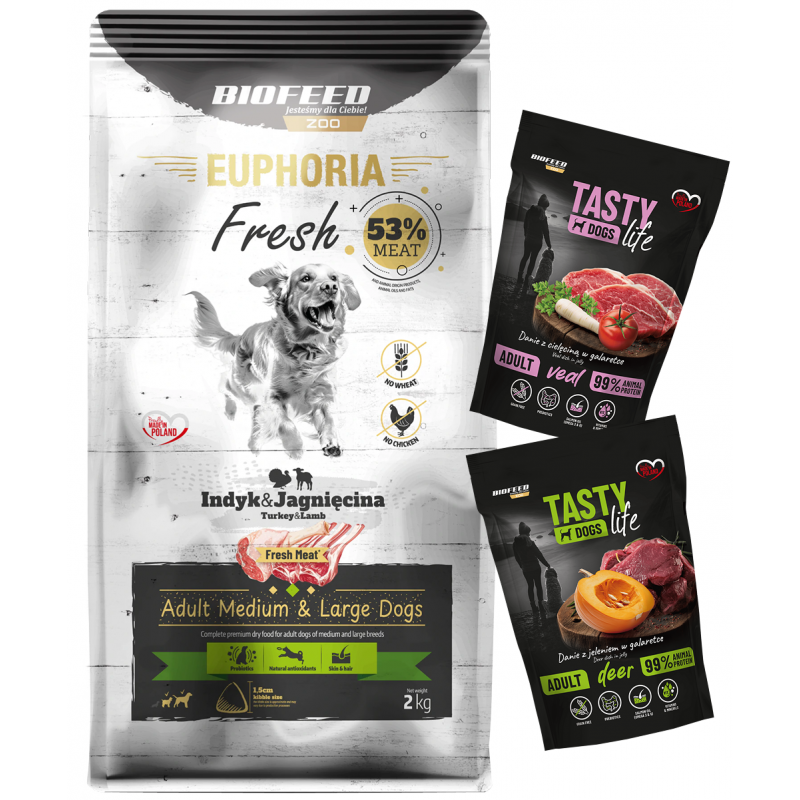 Euphoria Fresh Indyk z jagnięciną M/L 2 kg