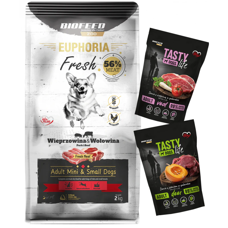 EUPHORIA Fresh z wieprzowiną i wołowiną XS/S 2 kg