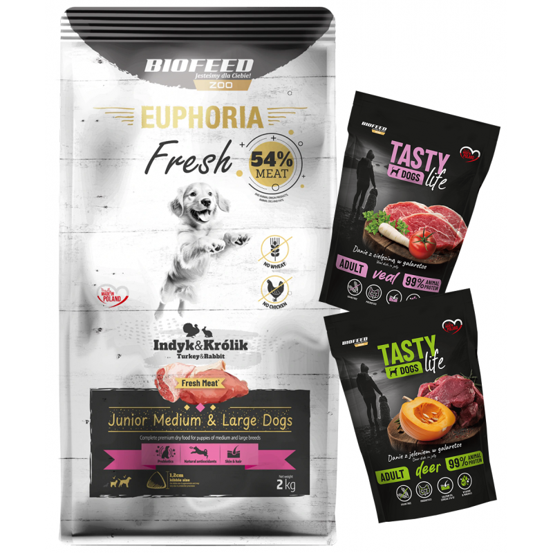 EUPHORIA Fresh Turkey & Rabbit Junior M/L 2 kg