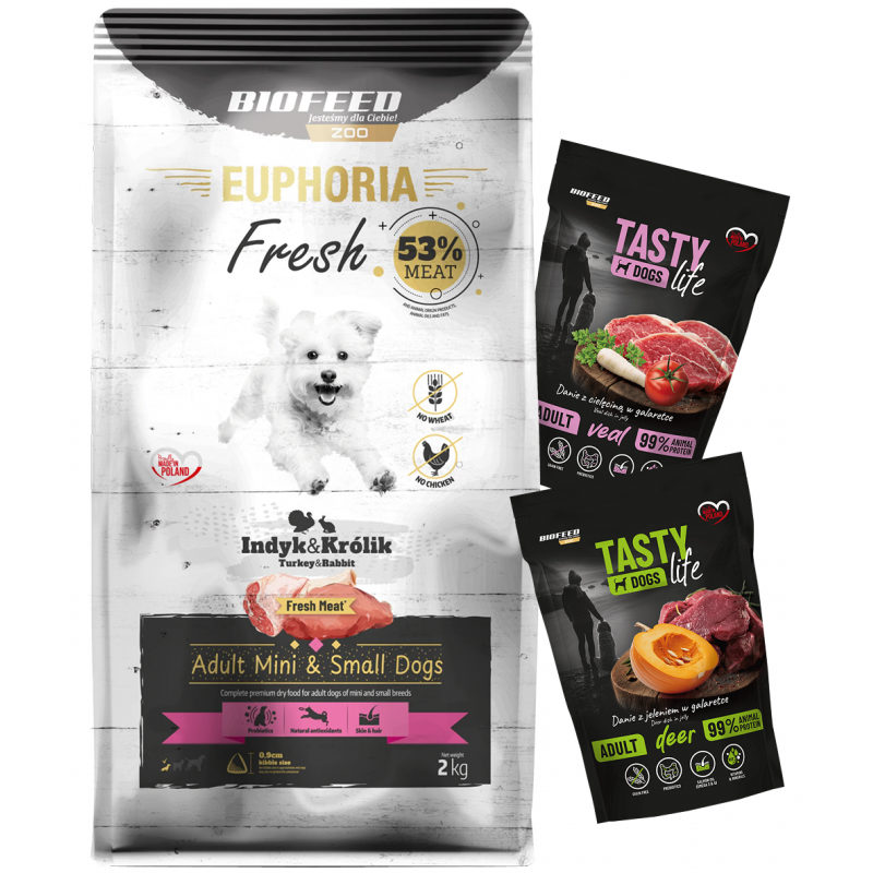 Euphoria Fresh z indykiem i królikiem XS/S 2 kg
