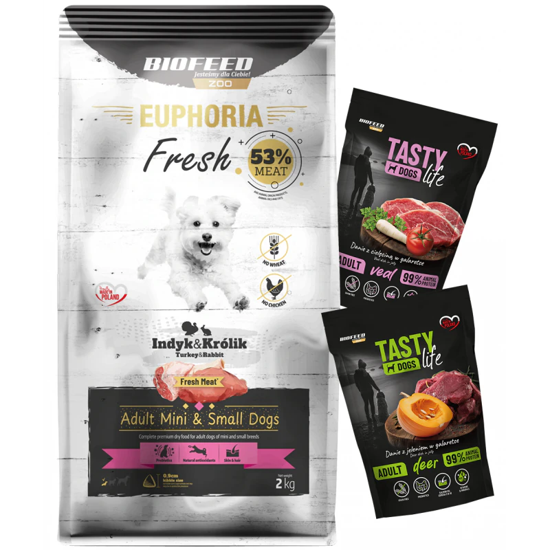 Euphoria Fresh z indykiem i królikiem XS/S 2 kg