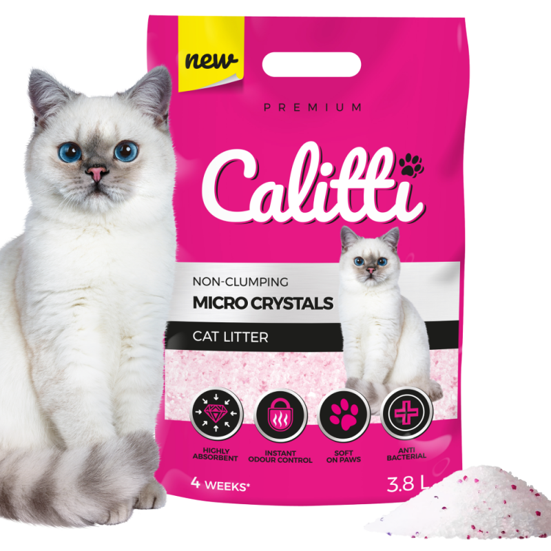 CALITTI MICRO CRYSTALS 3,8 L - Żwirek silikonowy dla kotów antybakteryjny chłonny bezzapachowy
