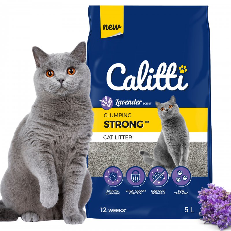 CALITTI CLUMPING STRONG LAVENDER 5 L - lawendowy żwirek bentonitowy