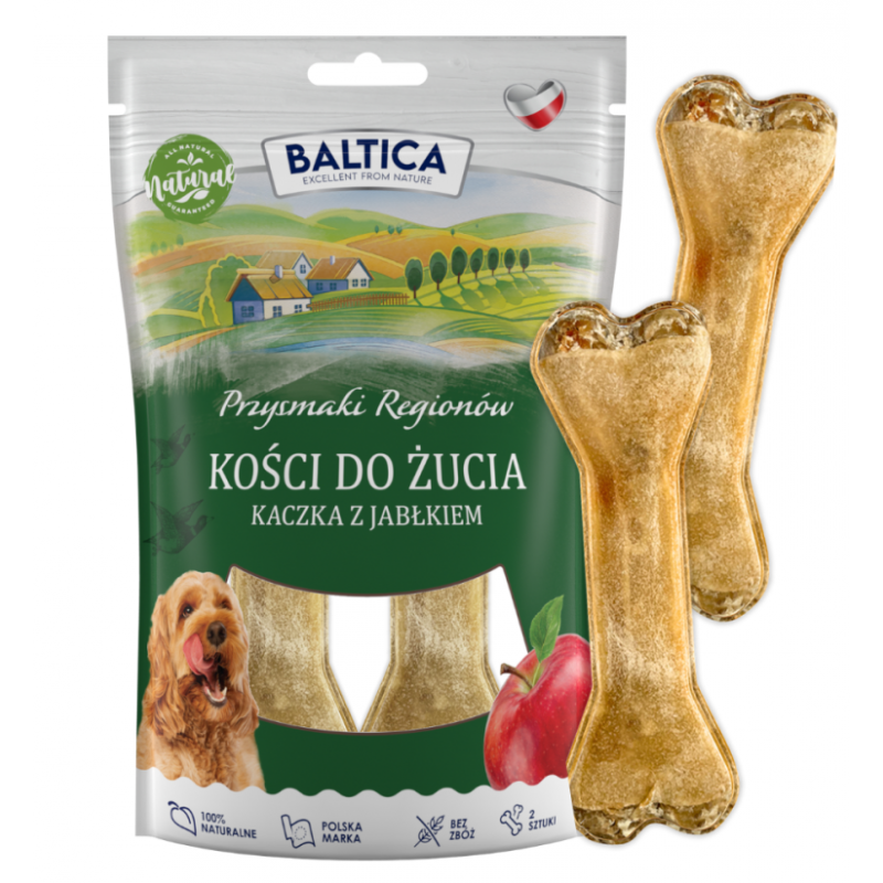 BALTICA KOŚĆ DO ŻUCIA KACZKA Z JABŁKIEM 2 SZT