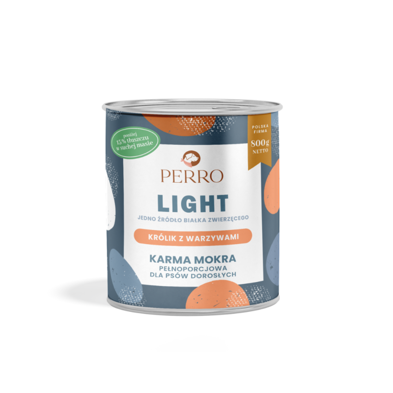 PERRO LIGHT Karma mokra Królik z warzywami 800g