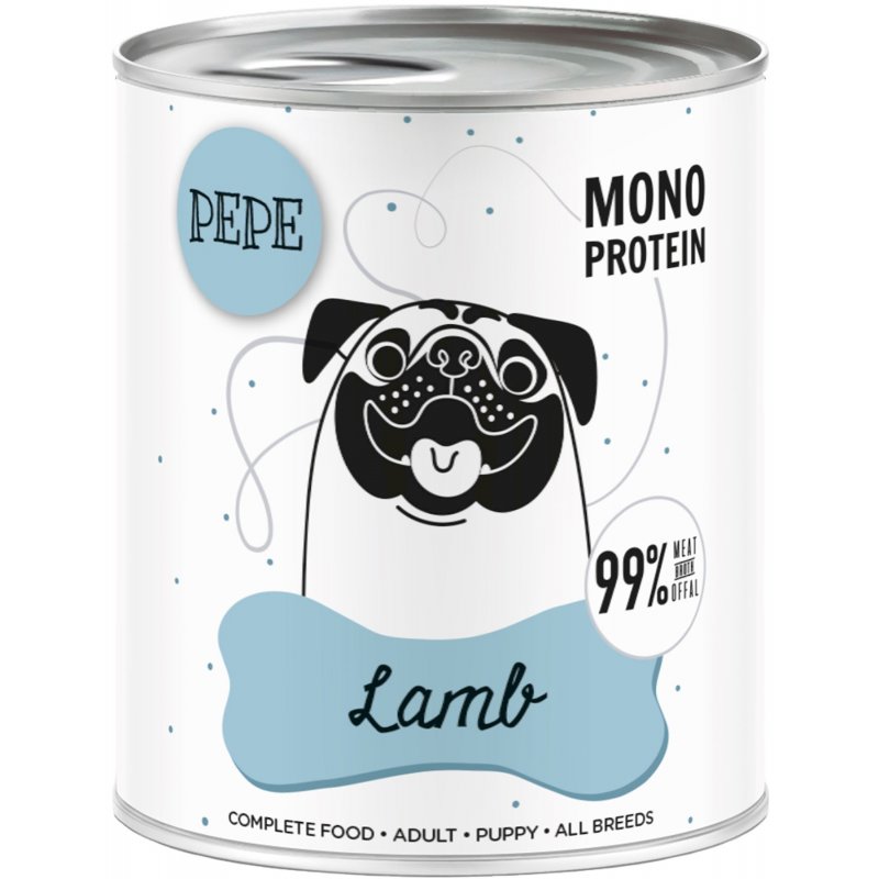 PEPE MONO PROTEIN Lamb (jagnięcina) karma mokra dla psa 800g