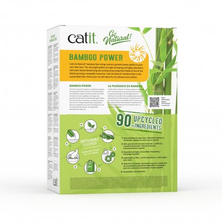 Go Natural Ultra-light, żwirek, dla kota, mocno zbrylający, waniliowy, z dezodorantem, na bazie bambusa, 3,6 kg-9323