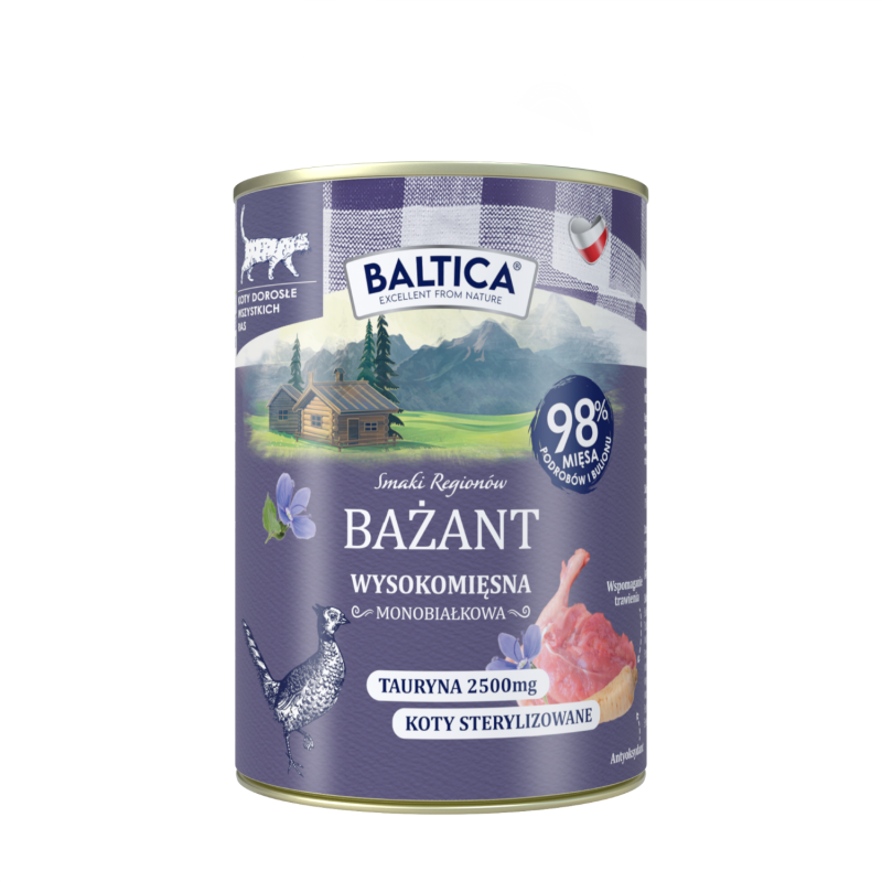 Baltica Smaki Regionów – bezzbożowa mokra karma dla kota Bażant 400g