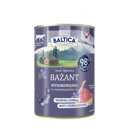 Baltica Smaki Regionów – bezzbożowa mokra karma dla kota Bażant 400g
