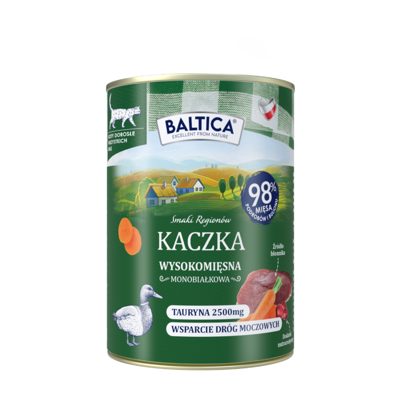 Baltica bezzbożowa mokra karma dla kota Kaczka 400 g