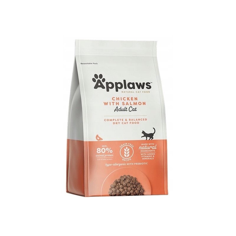 APPLAWS Cat Sucha Karma Bezzbożowa z Kurczakiem i Łososiem dla Kota 2 kg
