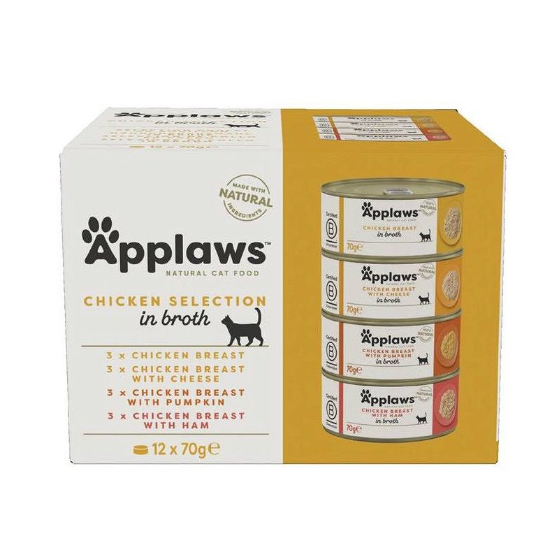 Applaws karma mokra dla kota kurczak w bulionie 12x70g