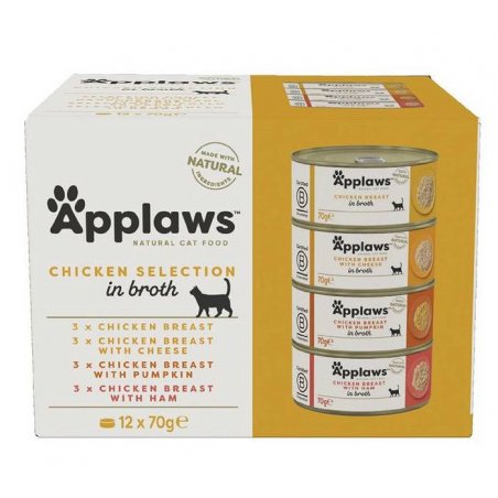 Applaws karma mokra dla kota kurczak w bulionie 12x70g