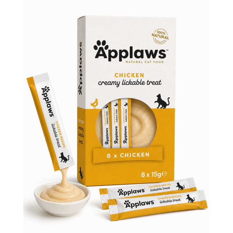 APPLAWS Cat Kremowe Przysmaki do Lizania z Kurczakiem 8 x 15 g