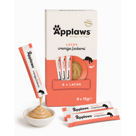 APPLAWS Kremowe Przysmaki dla kota z Łososiem 8 x 15 g